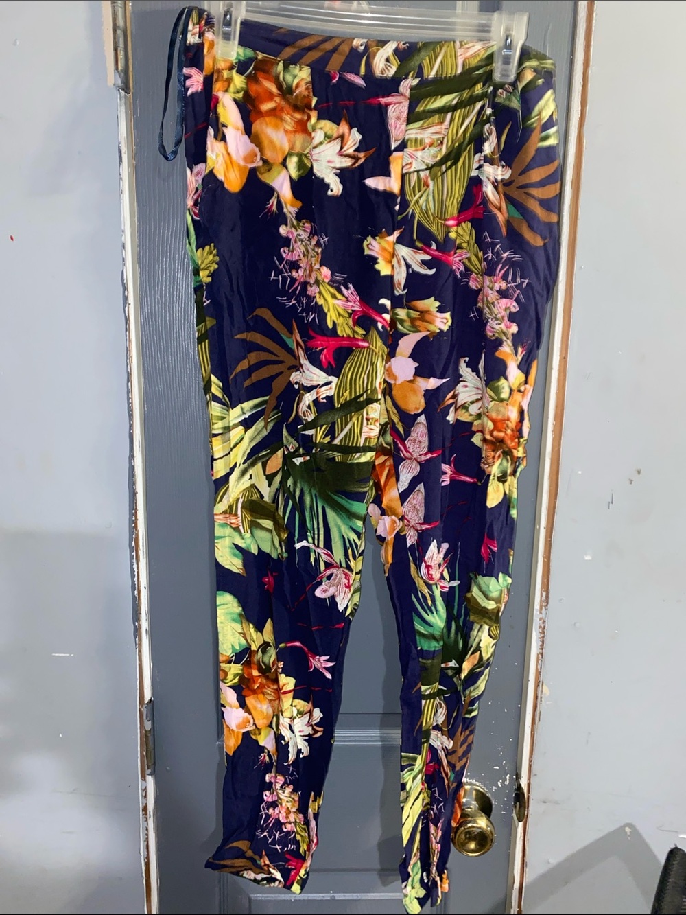 AX Paris Navy Tropical Floral Joggers